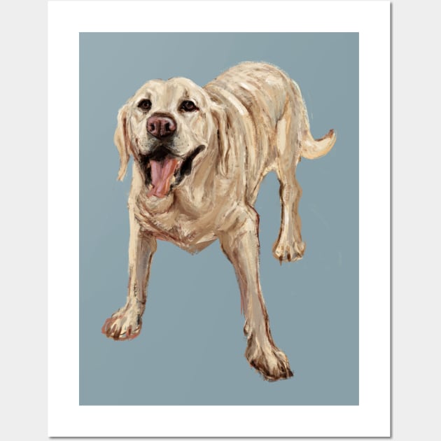 Happy Lab dog smiling Wall Art by belettelepink